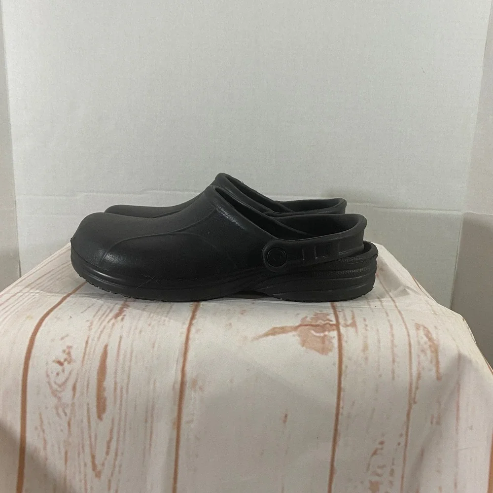 TredSafe Mens 9 Womens 10W Black Slip Resistant Work Clogs Shoes Non-Marking